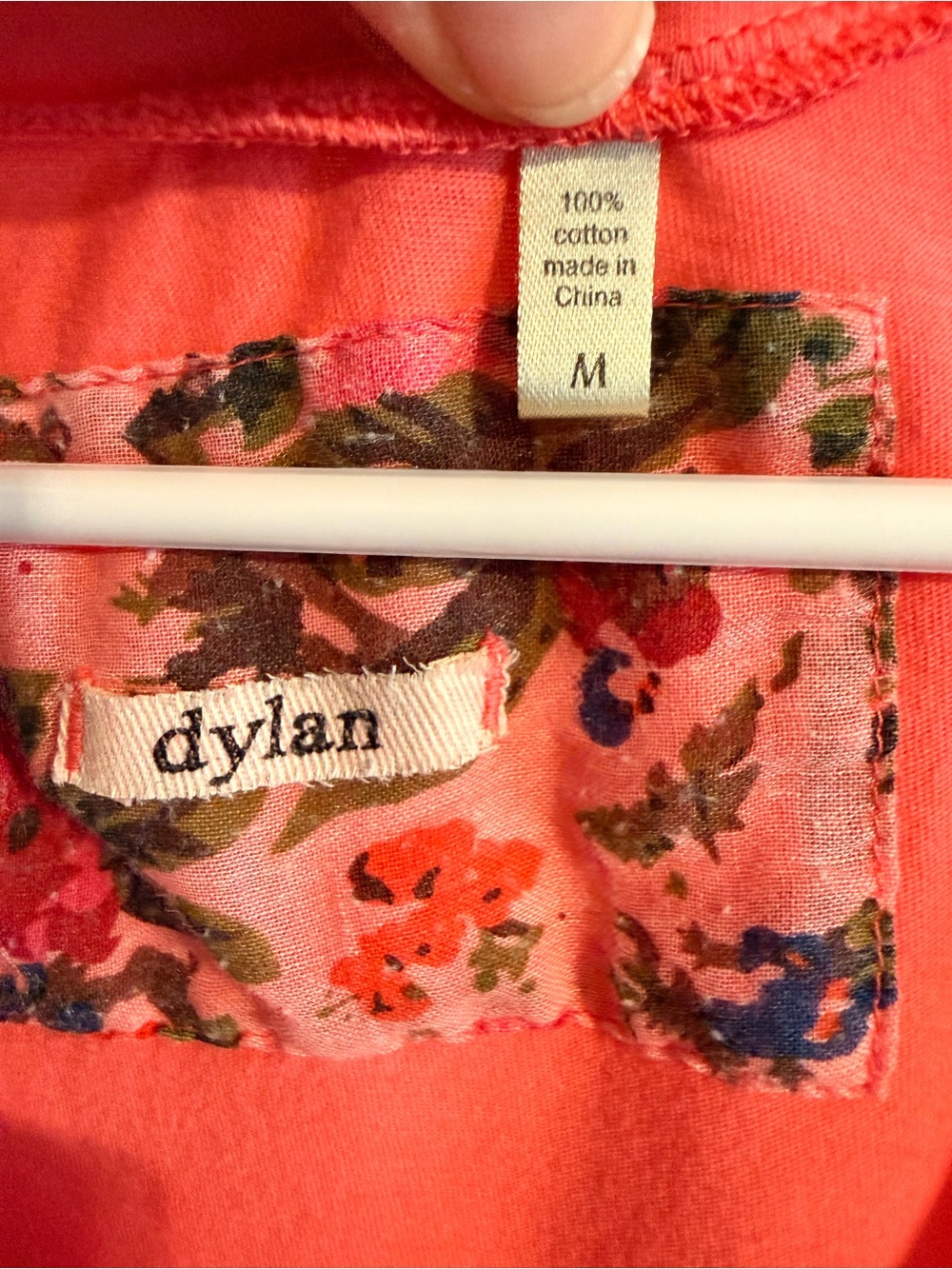 dylan Coral V-Neck Short Sleeve Tee - Picture 3 of 3